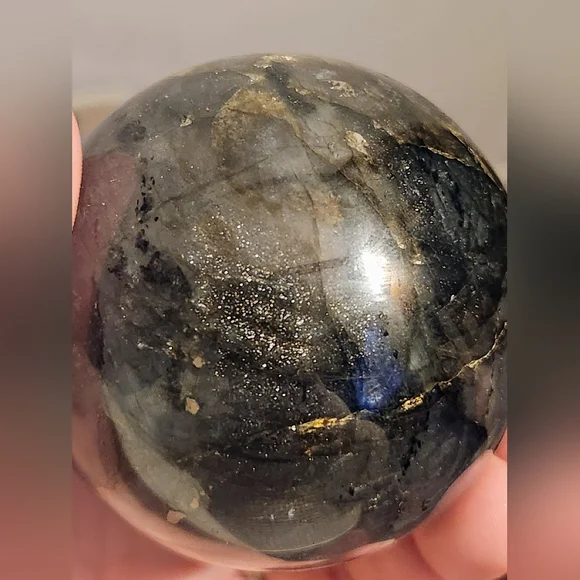 Blue Flash Labradorite Crystal Sphere - Picture 7 of 10